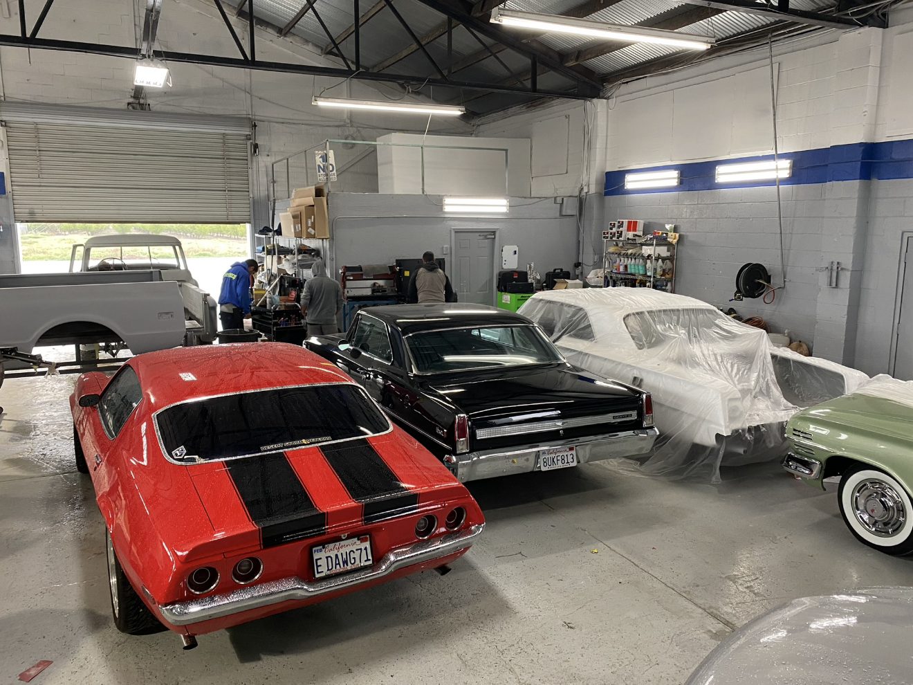 Inside Anthony's Auto Body & Paint — technicians at work on custom and classic builds
